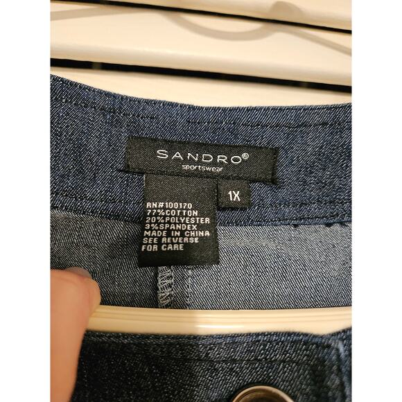 Sandro Sportswear Cotton Jacket size 1x Denim Cropped Jacket - Picture 5 of 7